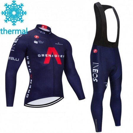 Fietskleding (Fietsshirt Lange Mouw + Lange Koersbroek) 2021 Ineos Grenadiers N003 Winter Thermal Fleece